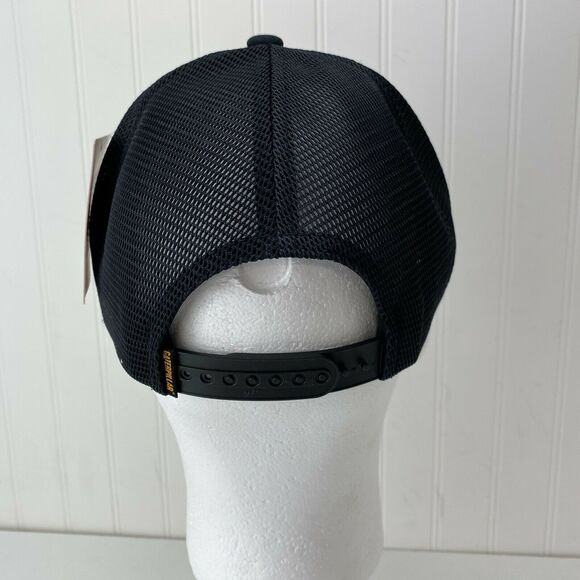 CAT Diesel Black Trucker Mesh Snapback Hat Yellow Vinyl HVY DTY Logo Heavy Duty - Picture 4 of 6